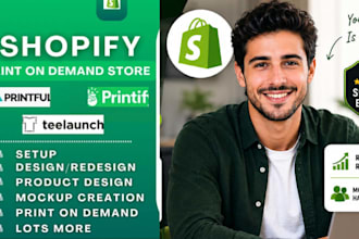 setup print on demand store, shopify print on demand, shopify printful, printify