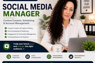 manage your social media, create content and schedule posts