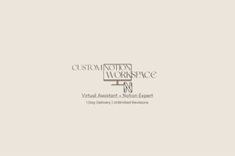 create custom notion template dashboard, planner and crm