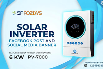 design solar inverter facebook post and social media banner