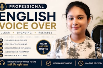 record a professional english voice over for elearning corporate and narration