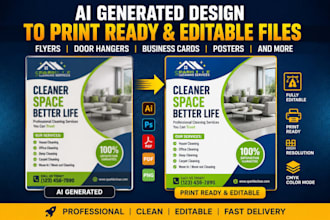 convert ai generated designs into print ready editable file, vectorize image