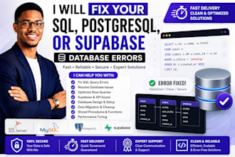 fix your sql, postgresql, or supabase database errors