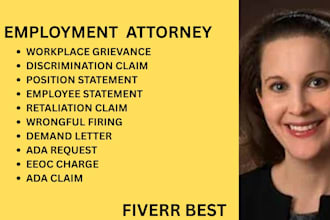 be your employment lawyer for eeoc charges, wrongful termination and ada claims