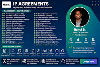 draft nda, saas, trademark, copyright, patent,IP assignment,licensing agreement