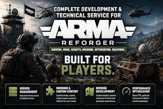 create professional arma reforger server, modding, scripting,development service