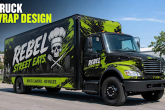 design exclusive food truck wrap food trailer box truck and van graphics