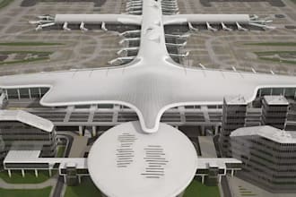 redesign airport terminal concept, airline plan, hangar design, airport remodel