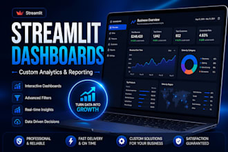 create professional streamlit dashboards for kpis and business reporting