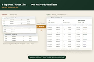 merge multiple excel files into one master spreadsheet automatically