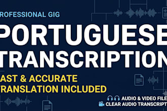 professionaly transcribe audio and video to portuguese