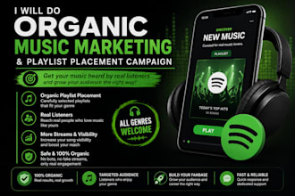 do organic music promotion and playlist placement campaign, playlist curator