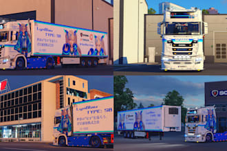make custom trailer, liveries, trucks, custom ets2 mod, ats mod, ets skin, track