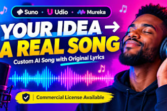 produce a custom ai song with lyrics using suno, udio or mureka