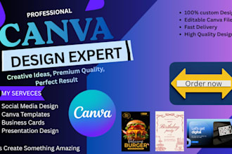 design professional business cards and posters in canva
