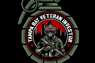 create wonderful veteran mascot logo design with 1 day delivery