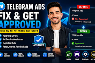 fix telegram ads approval errors, ad destination, and rejected ads
