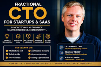 be your fractional cto for saas startup or ai product strategy