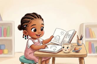 illustrate african american children book, black kids storybook