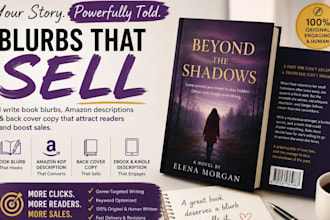 write a compelling book blurb, amazon KDP book description and back cover copy