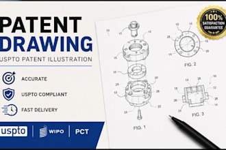 patent drawing, uspto patent illustration, utility patent figures