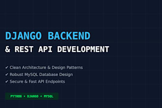 develop a clean django backend and rest API with mysql