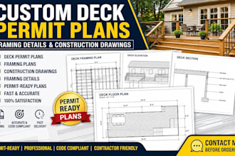 create custom deck permit plans, framing details and cad drawings