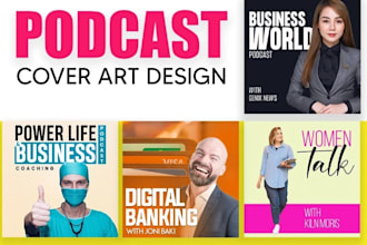 design stunning cartoon style podcast cover art