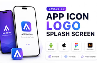 design exclusive app logo icon and splash screen