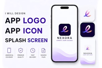 design modern app logo, app icon and splash screen