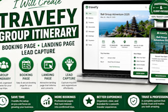 create travefy group itinerary travefy booking page landing page lead capture