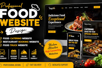 build food catering website, restaurant booking website, food truck website