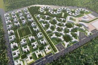 rebuild green residential community, golf course landscape,site plan layout real