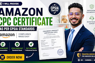 provide CPC certificate as per cpsia standards for amazon products
