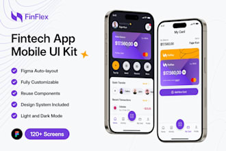 design modern fintech wallet app UI UX in figma prototype