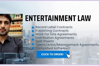 draft, review, or negotiate music and entertainment contracts