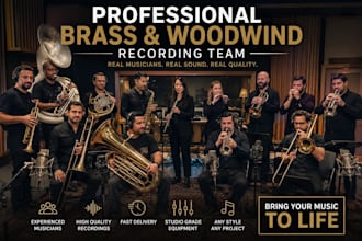 record trumpet, trombone, sax, harmonica, sousaphone, tuba, and cornet for you