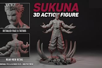 3d action figure articulated figure 3d statue toy collectible for 3d printing