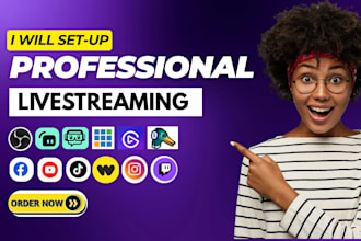 do professional obs studio setup, streamlabs and twitch stream setup for you