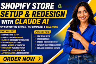 setup and redesign custom shopify shop claude shopify ecommerce store
