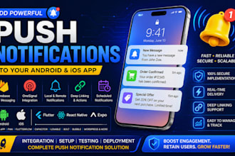 firebase onesignal wa push notification in flutter reactn base44 android ios app