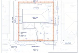 draw fence permit site plan from survey for city permit approval