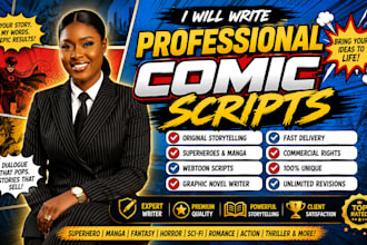 write professional comic scripts for manga, webtoon and comics