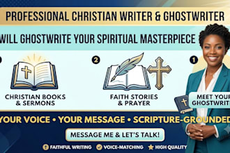 chriatain book writer, sermon, ghostwrite spiritual memoir prayer book ghostwrit