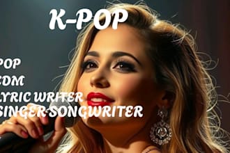 write original k pop lyrics  catchy idol style songs singer songwriter