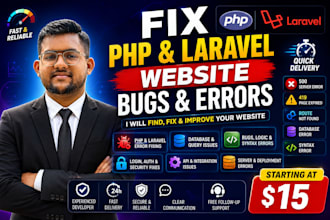 fix php and laravel website bugs and errors quickly