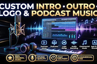create custom intro, outro, logo and podcast music