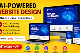 setup durable ai, b12 or 10web website with modern design