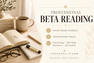 beta read your book and with honest and constructive feedback