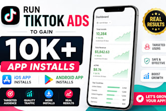 mobile app promotion 10k ios app, andriod app install app promotion, titkok ads